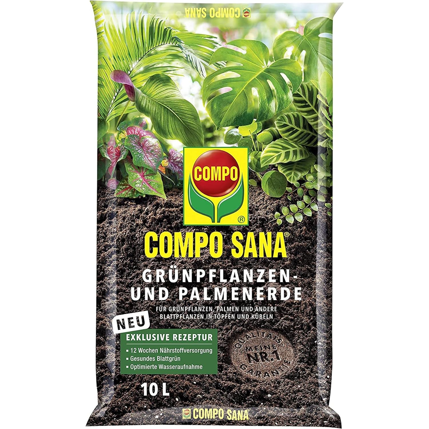 compo-sana-blumenerde-f-r-gr-npflanzen-und-palmen-10-liter image 1