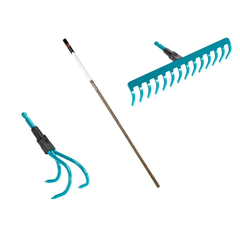 gardena-combisystem-bodenpflege-set-rechen-grubber-holzstiel-130-cm-17355-60 image 1