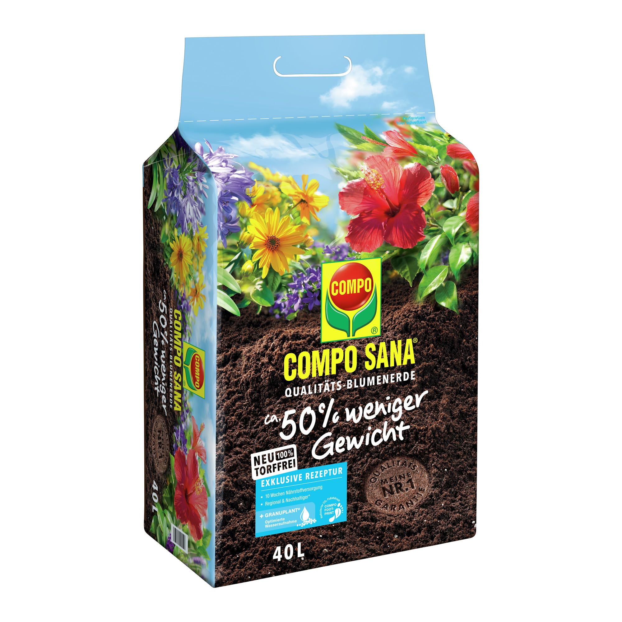 compo-sana-qualit-tsblumenerde-torffrei-40-l-50-leichter-10-wochen-n-hrstoffe image 1