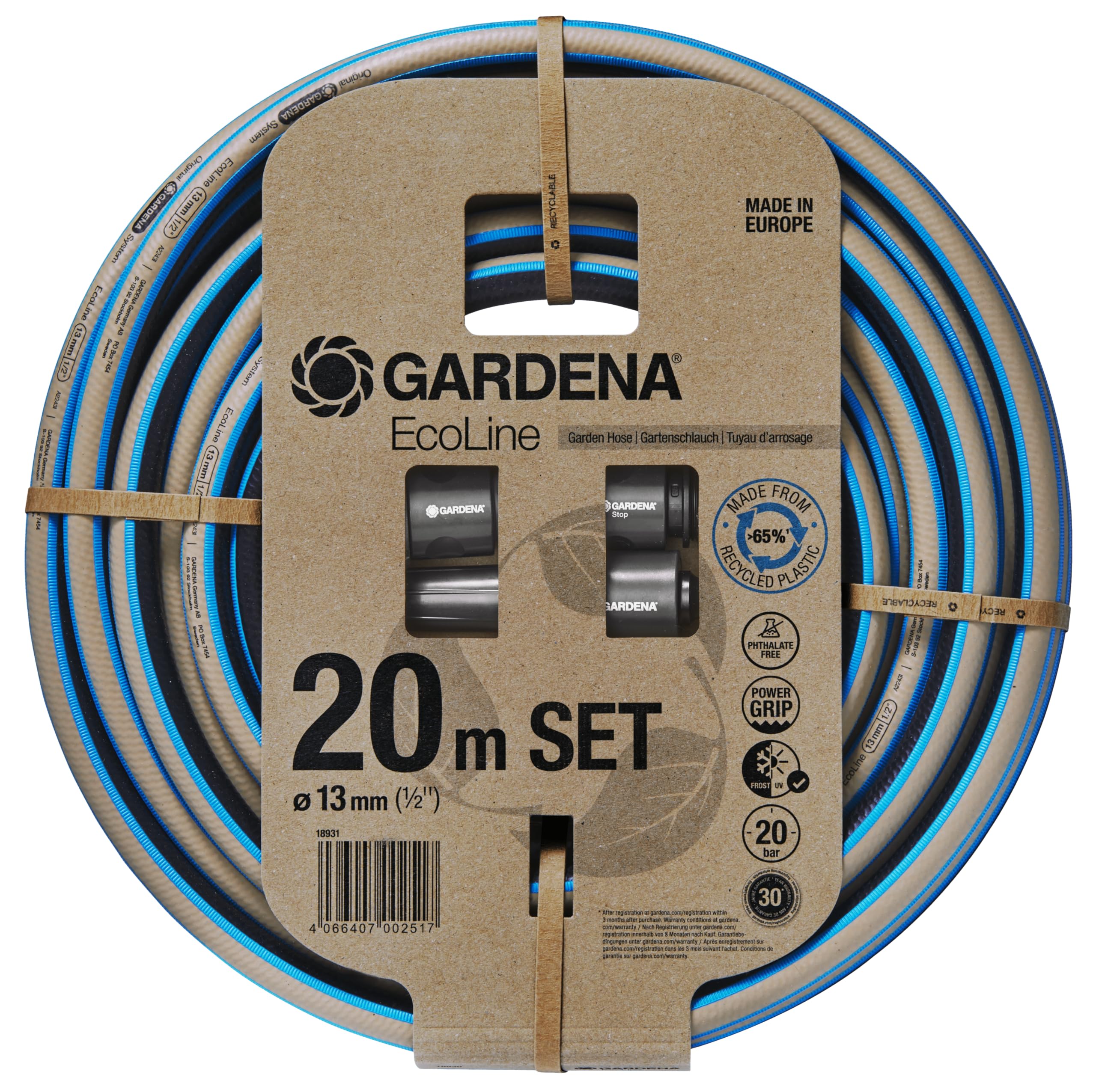 gardena-ecoline-gartenschlauch-1-2-zoll-20-m-mit-systemteilen-set image 1