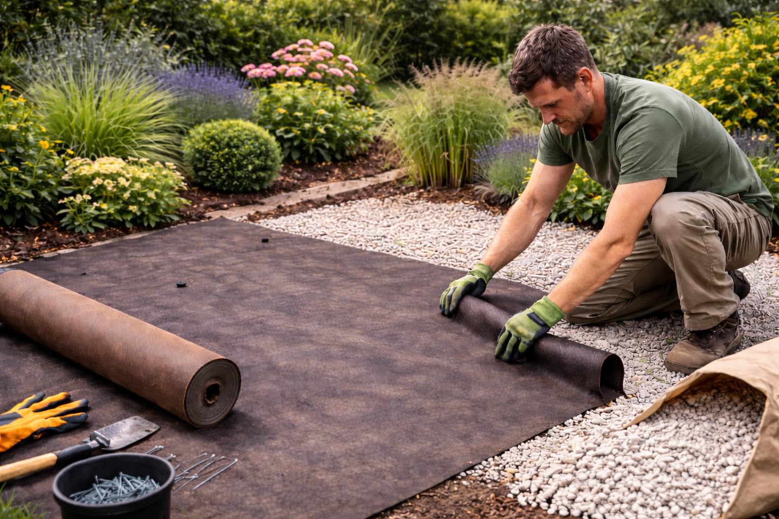 aquagart-unkrautvlies-braun-125-g-m-wasserdurchl-ssiges-gartenvlies-25m image 7