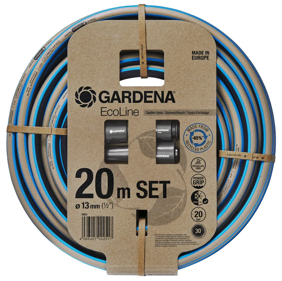 gardena-ecoline-gartenschlauch-1-2-zoll-20-m-mit-systemteilen-set image 1