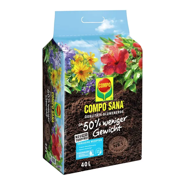 compo-sana-qualit-tsblumenerde-torffrei-40-l-50-leichter-10-wochen-n-hrstoffe image 1