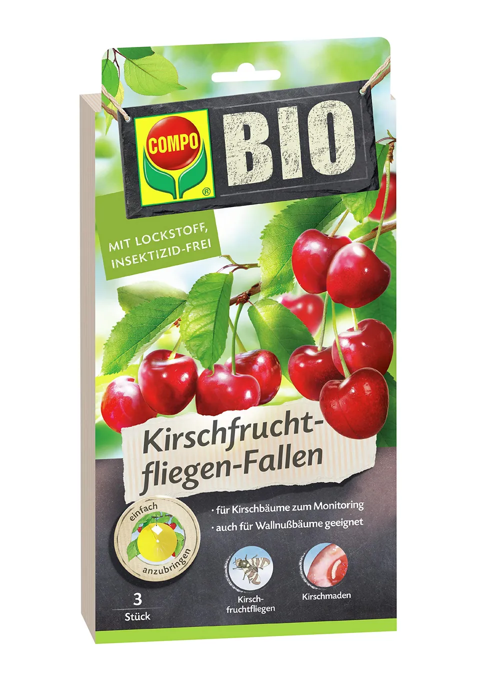 compo-bio-kirschfruchtfliegen-falle-3-st-ck-mit-lockstoff-gegen-maden image 1