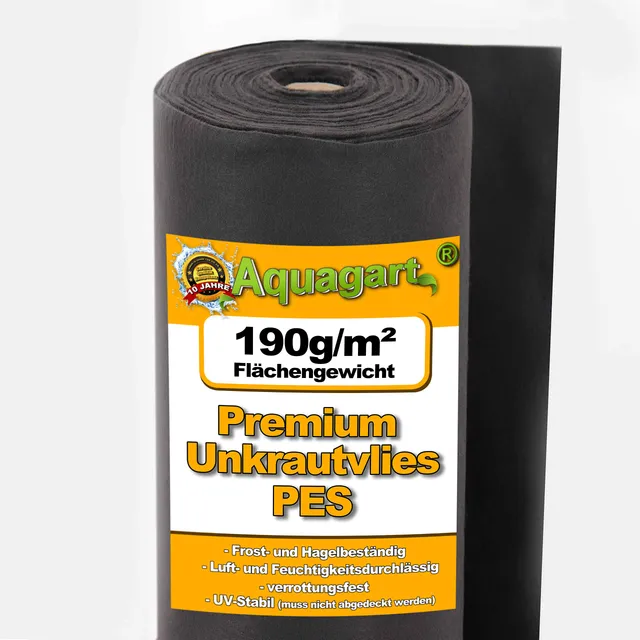 aquagart-unkrautvlies-schwarz-190g-1m-breit-350m-rolle-wasserdurchl-ssig image 1