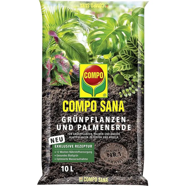 compo-sana-blumenerde-f-r-gr-npflanzen-und-palmen-10-liter image 1