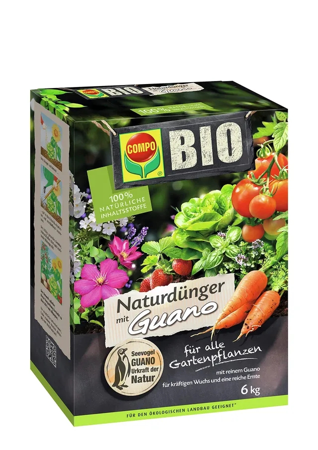compo-bio-naturd-nger-mit-guano-6-kg-f-r-alle-gartenpflanzen image 1