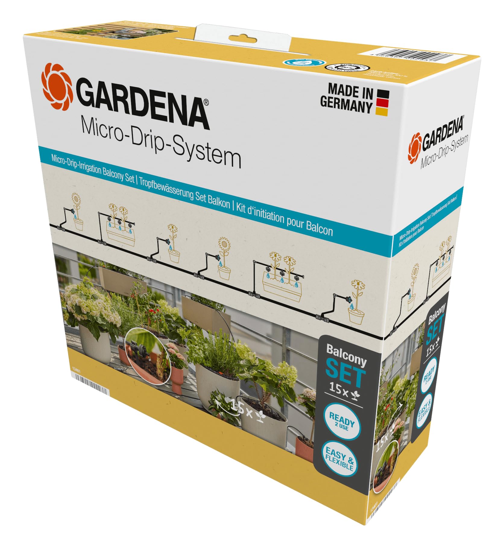 gardena-micro-drip-system-tropfbew-sserung-set-balkon-13401-20-f-r-15-pflanzen image 1