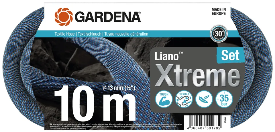 gardena-liano-xtreme-textil-gartenschlauch-1-2-zoll-10-m-set image 1
