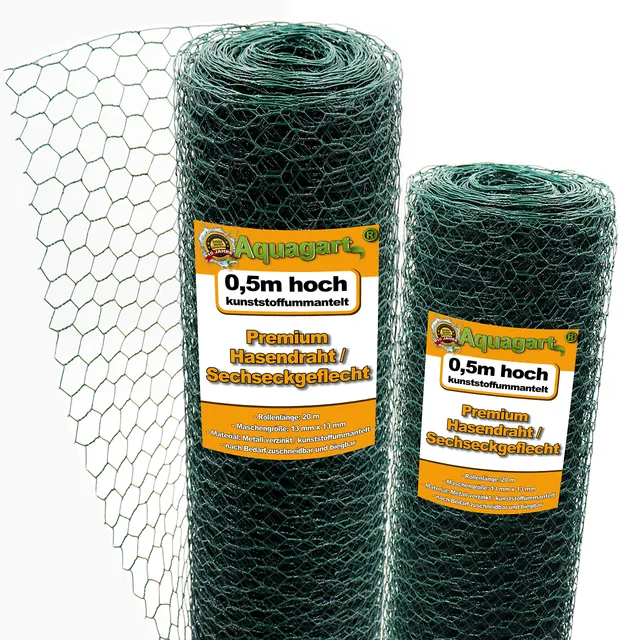 aquagart-maschendrahtzaun-sechseckgeflecht-80-m-x-0-5-m-13x13-mm-gr-n image 1