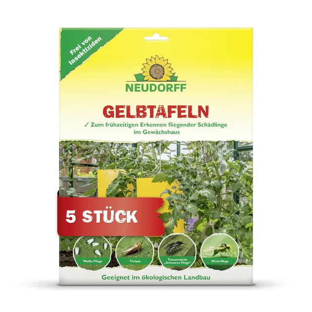 neudorff-gelbtafeln-gro-formatig-5-st-ck-gegen-trauerm-cken-und-wei-e-fliegen image 1