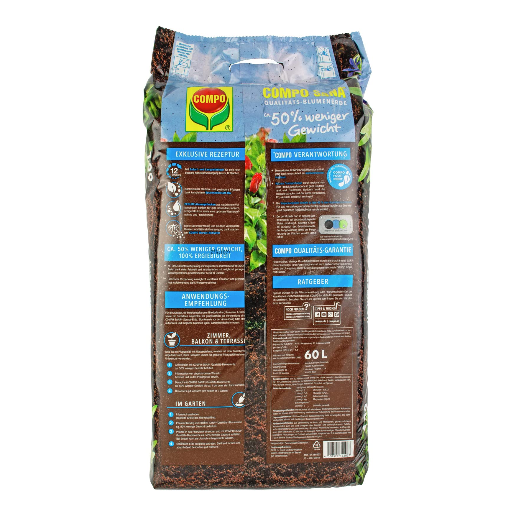 compo-sana-blumenerde-60-l-50-leichter-12-wochen-n-hrstoffe image 6