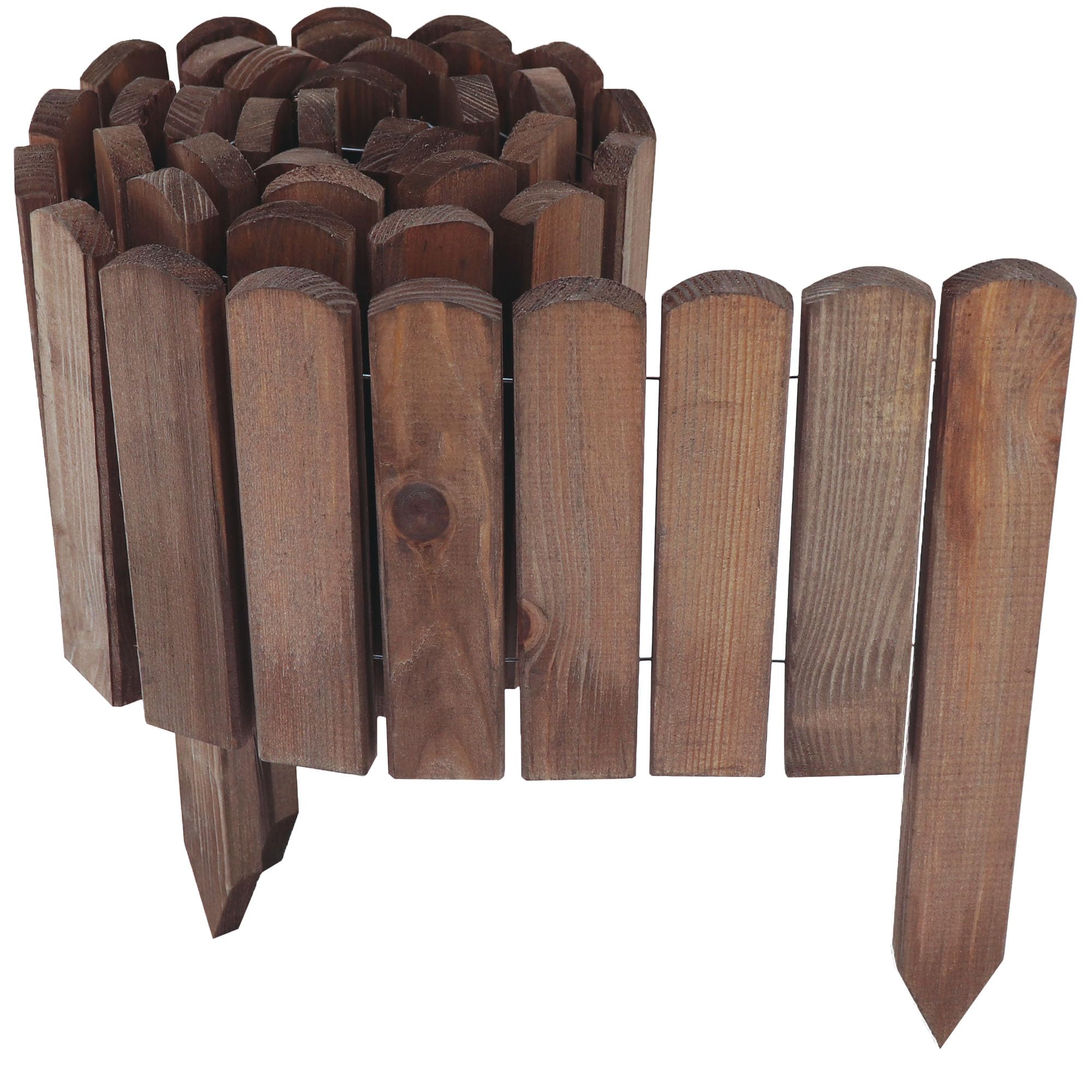 aquagart-holz-rollzaun-dunkelbraun-30x200-cm-beeteinfassung-holz-2er-set image 4