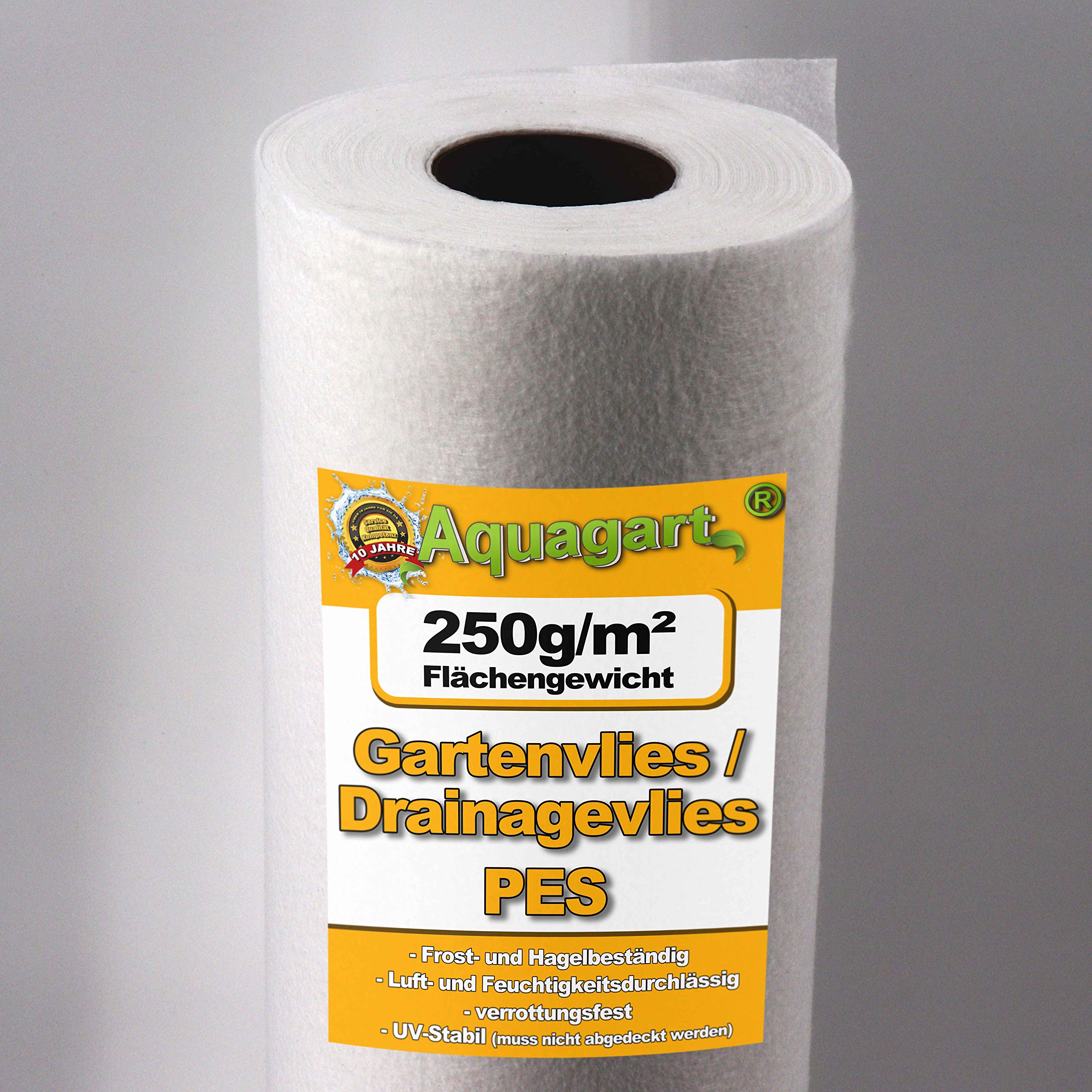 aquagart-unkrautvlies-wei-320-m-250-g-m-pes-1-6-m-breit-drainagevlies-1-9-mm image 1