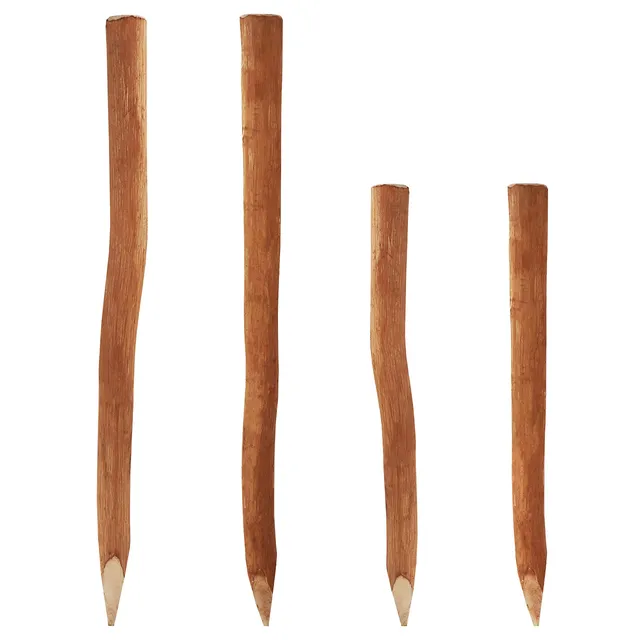 aquagart-holzpfosten-f-r-staketenzaun-1-5-m-haselnuss-6-9-cm-5er-set image 1