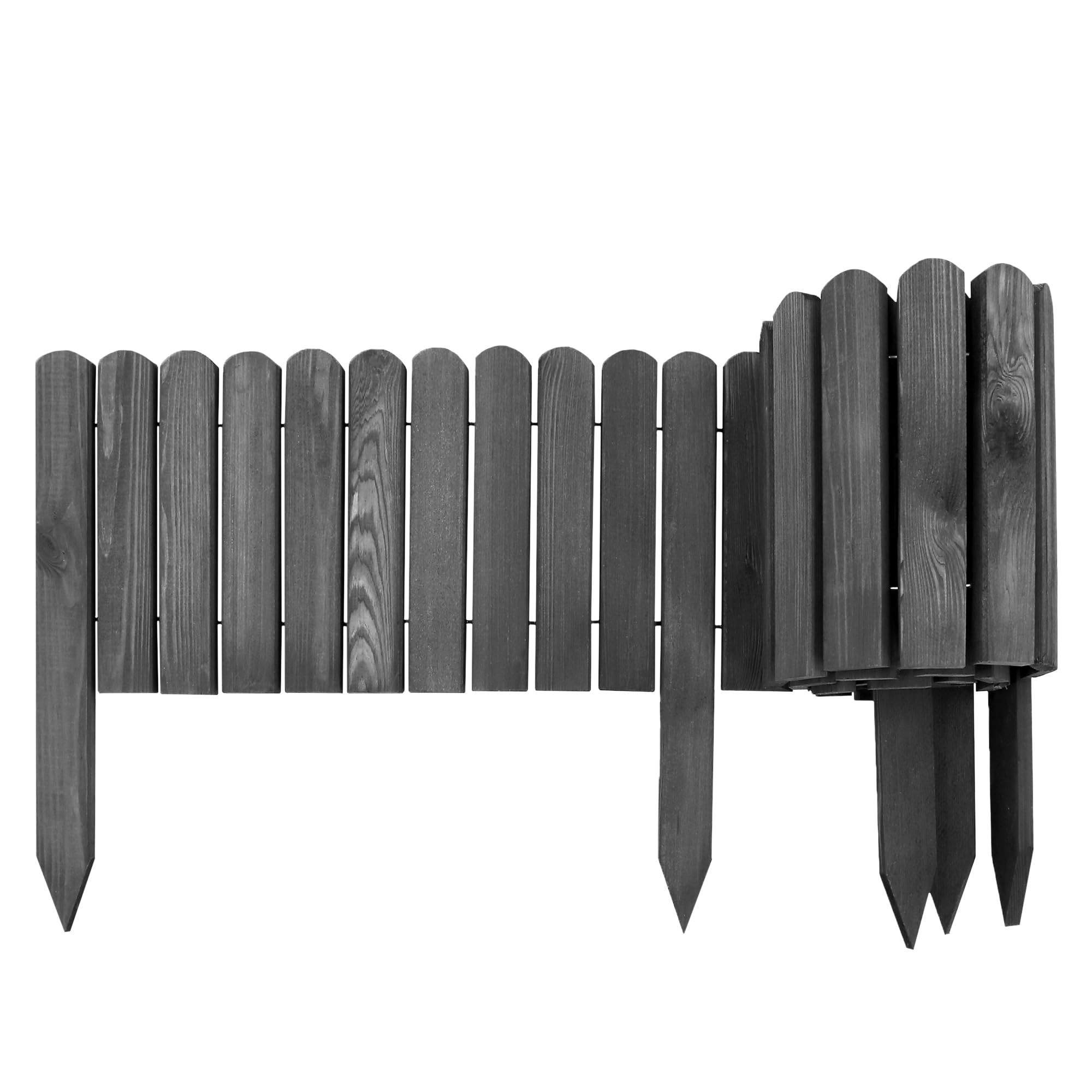 aquagart-holz-rollzaun-beeteinfassung-grau-20-cm-flexible-beetumrandung-und-rase image 4