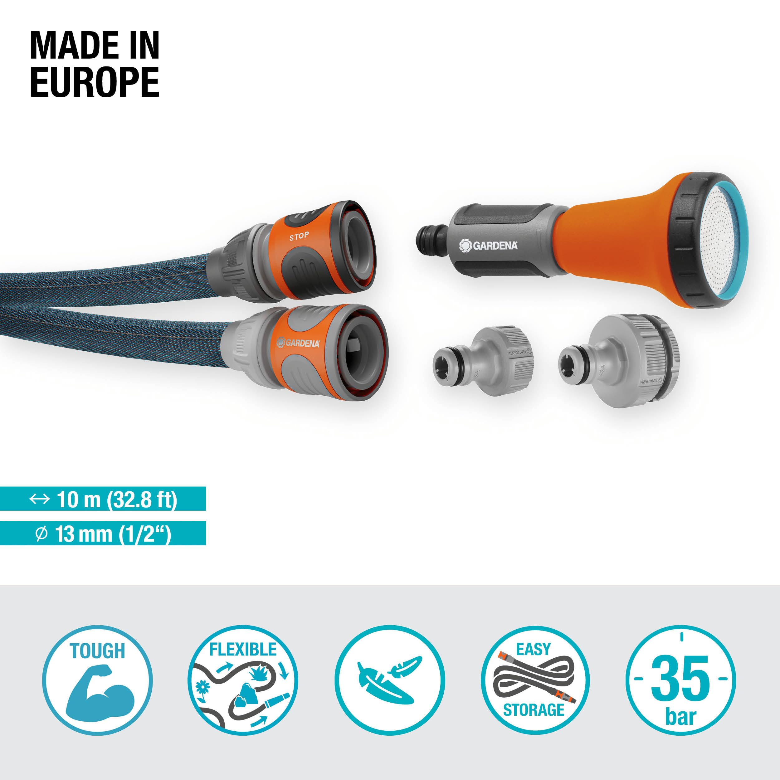 gardena-liano-xtreme-textil-gartenschlauch-1-2-zoll-10-m-set image 2