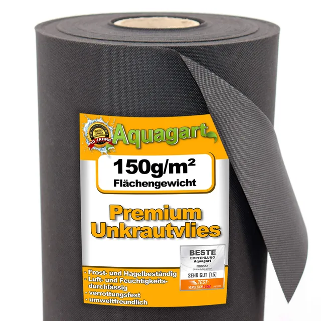 aquagart-garten-unkrautvlies-30-m-2-m-breit-150-g-m-inkl-10-erdanker image 1