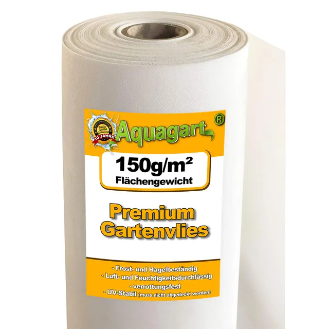 aquagart-gartenvlies-unkrautvlies-150g-m-wei-1m-breit-60m-mulchvlies image 1