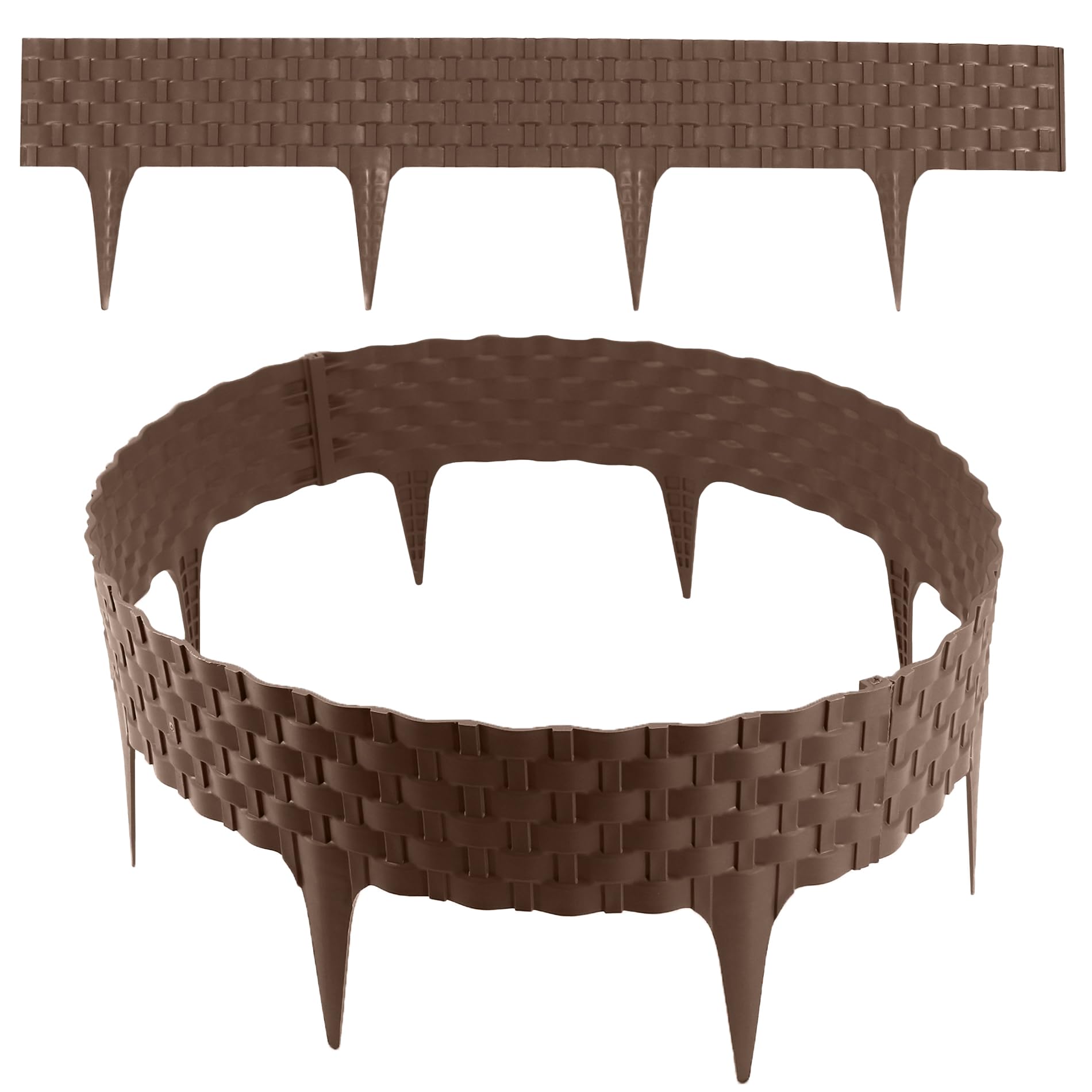 aquagart-rasenkante-rattanoptik-braun-3-2-m-beet-rasenabgrenzung image 1