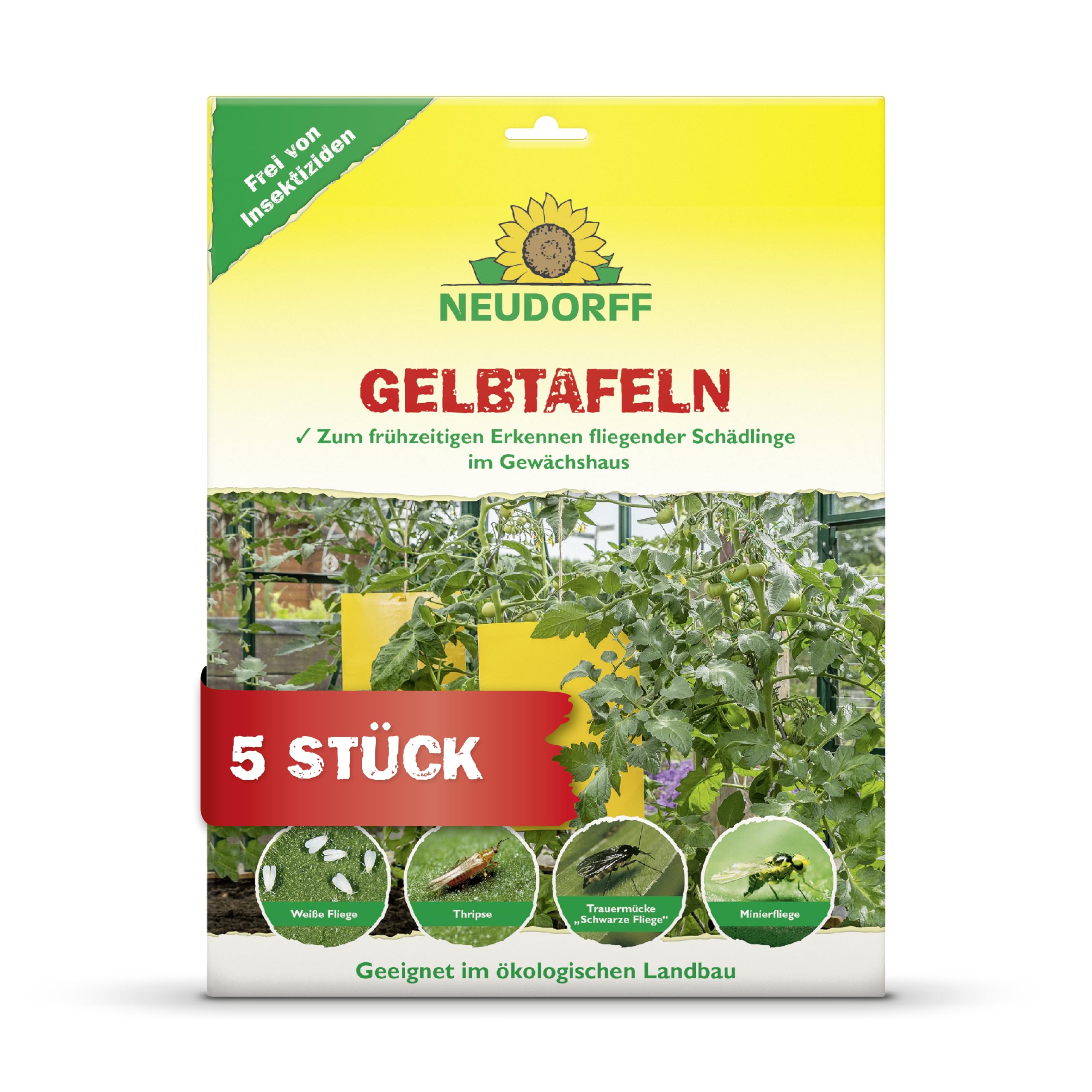neudorff-gelbtafeln-gro-formatig-5-st-ck-gegen-trauerm-cken-und-wei-e-fliegen image 1