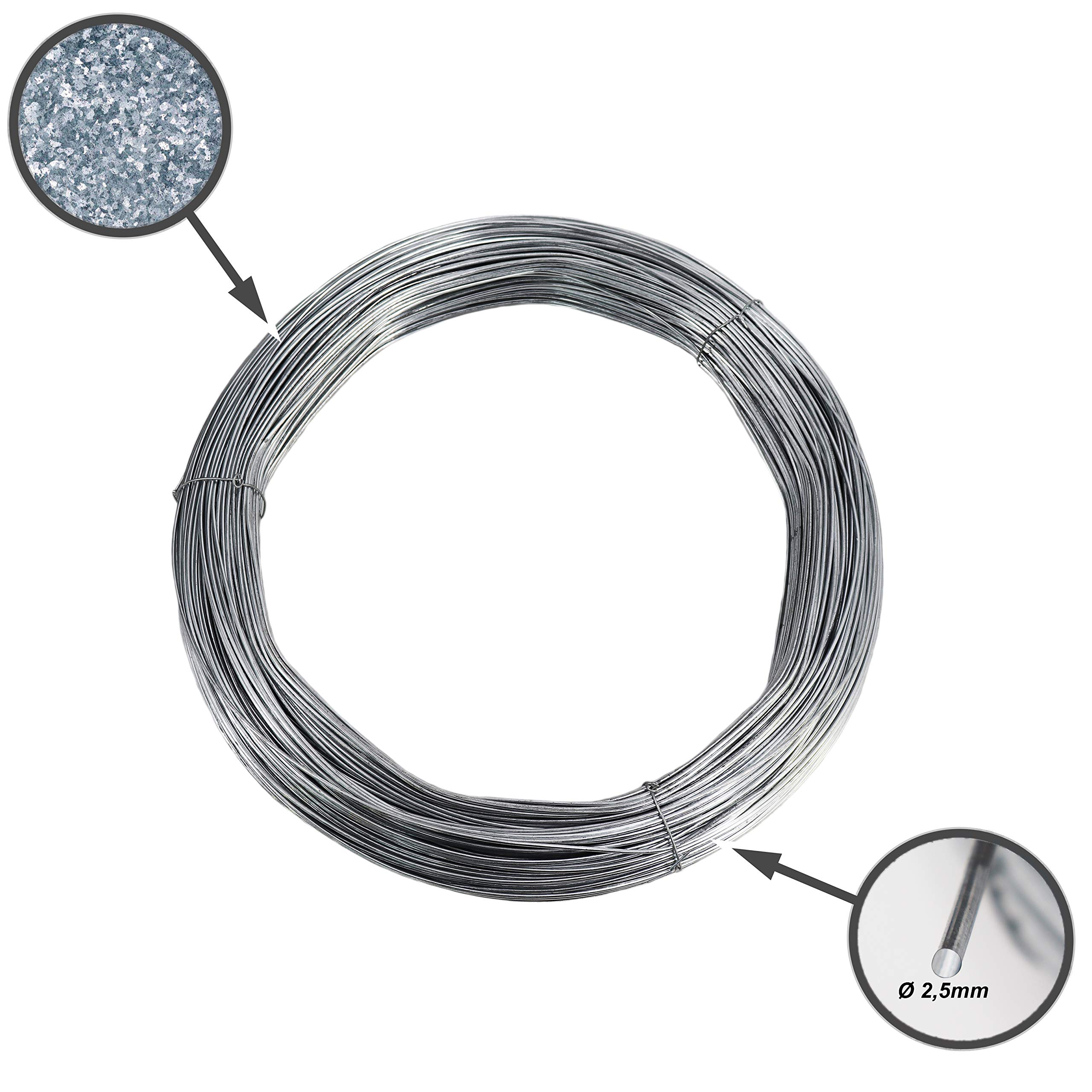 aquagart-spanndraht-2-5-mm-verzinkt-250-m-rolle-f-r-wild-und-maschendraht-zaun image 3