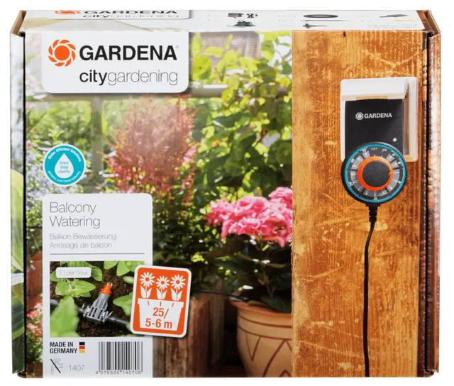gardena-city-gardening-balkonbew-sserung-1407-20-vollautomatisches-blumenkastenb image 1