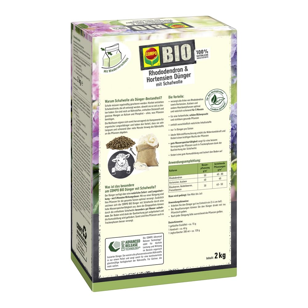 compo-bio-rhododendron-und-hortensien-langzeit-d-nger-mit-schafwolle-2-kg image 2