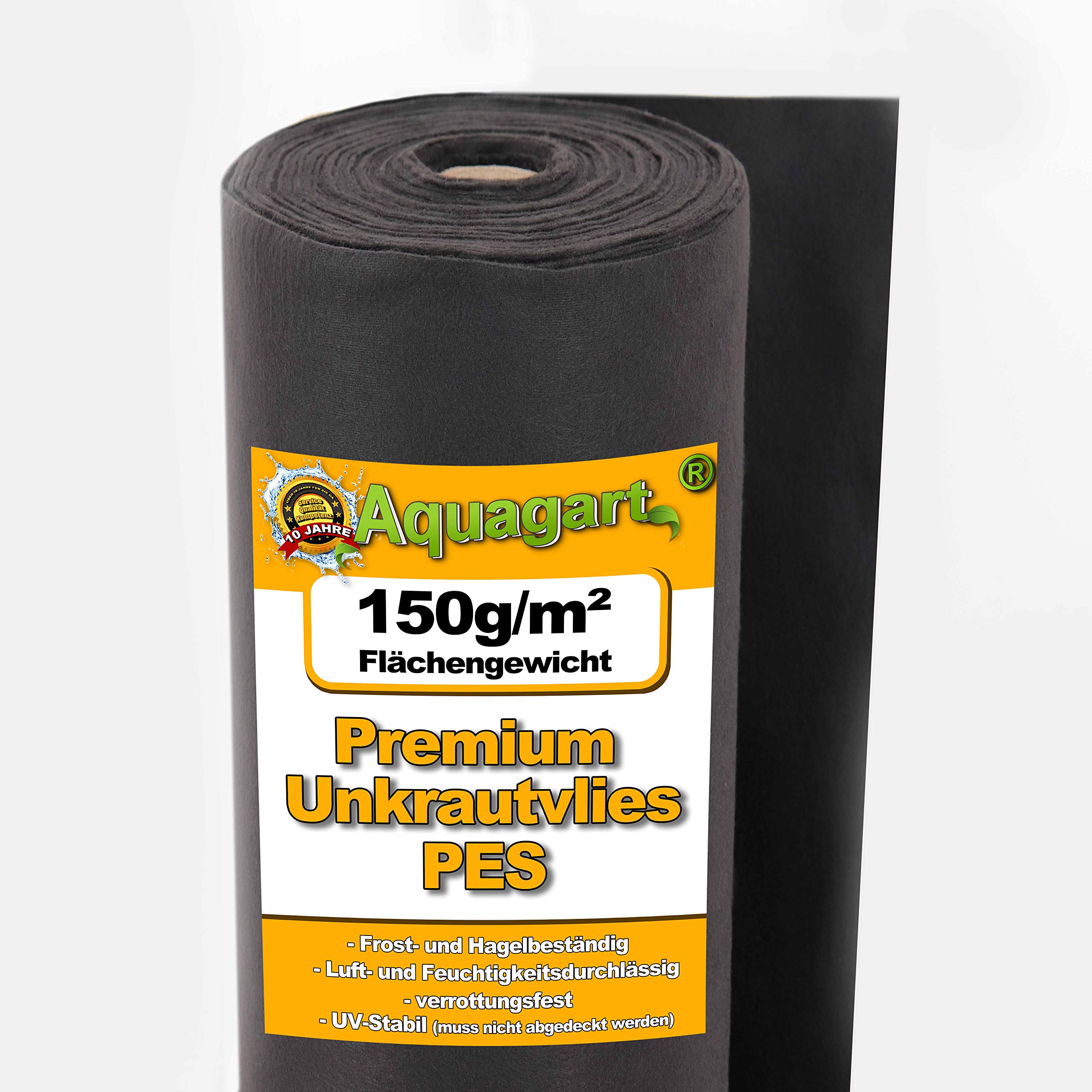 aquagart-unkrautvlies-schwarz-375-m-150-g-m-pes-1-m-breit-schutz-und-drainagevli image 1
