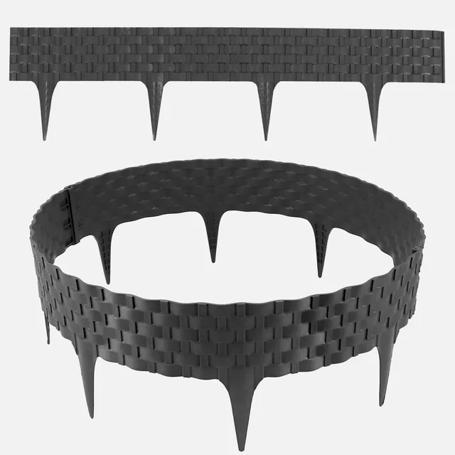 aquagart-rasenkante-rattanoptik-anthrazit-8x80-cm-kunststoff-beeteinfassung-4er- image 1