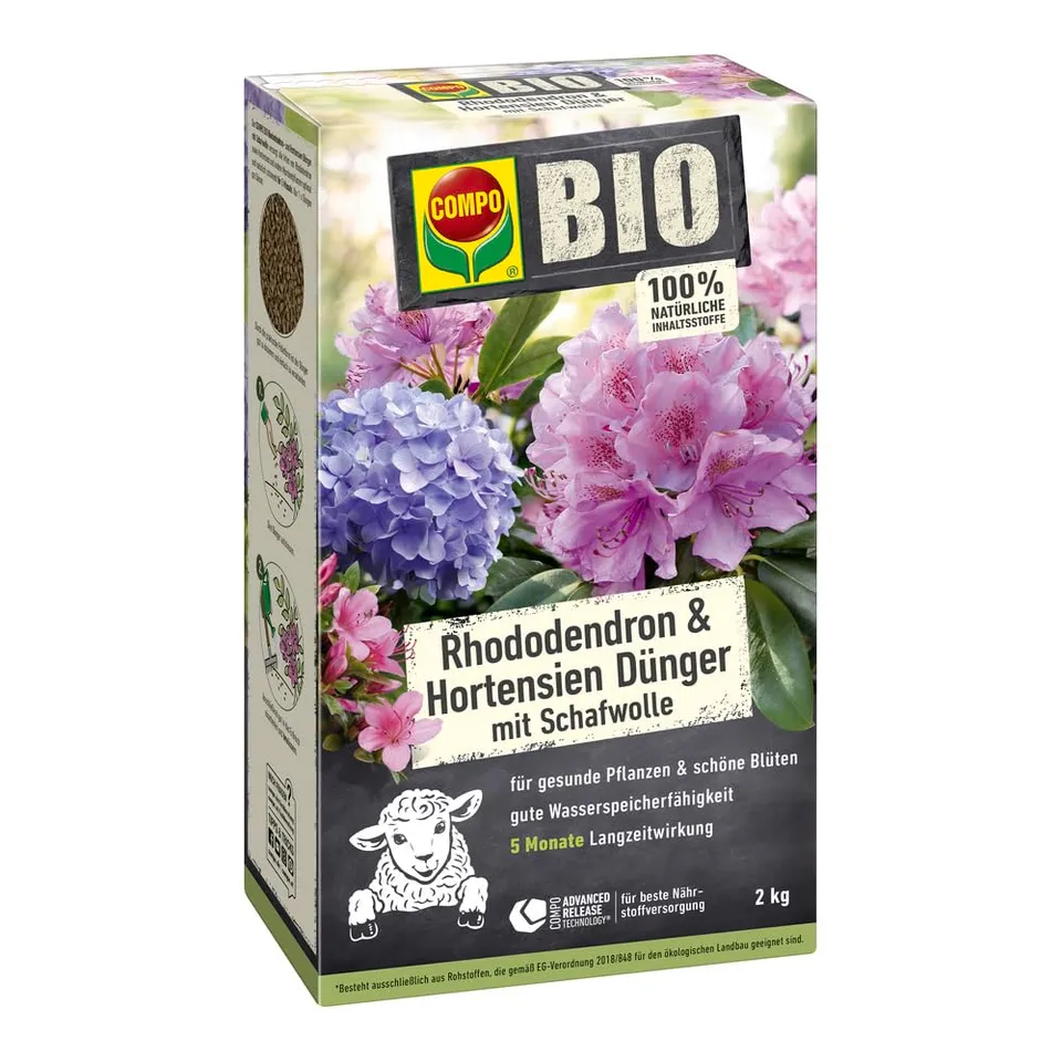 compo-bio-rhododendron-und-hortensien-langzeit-d-nger-mit-schafwolle-2-kg image 1