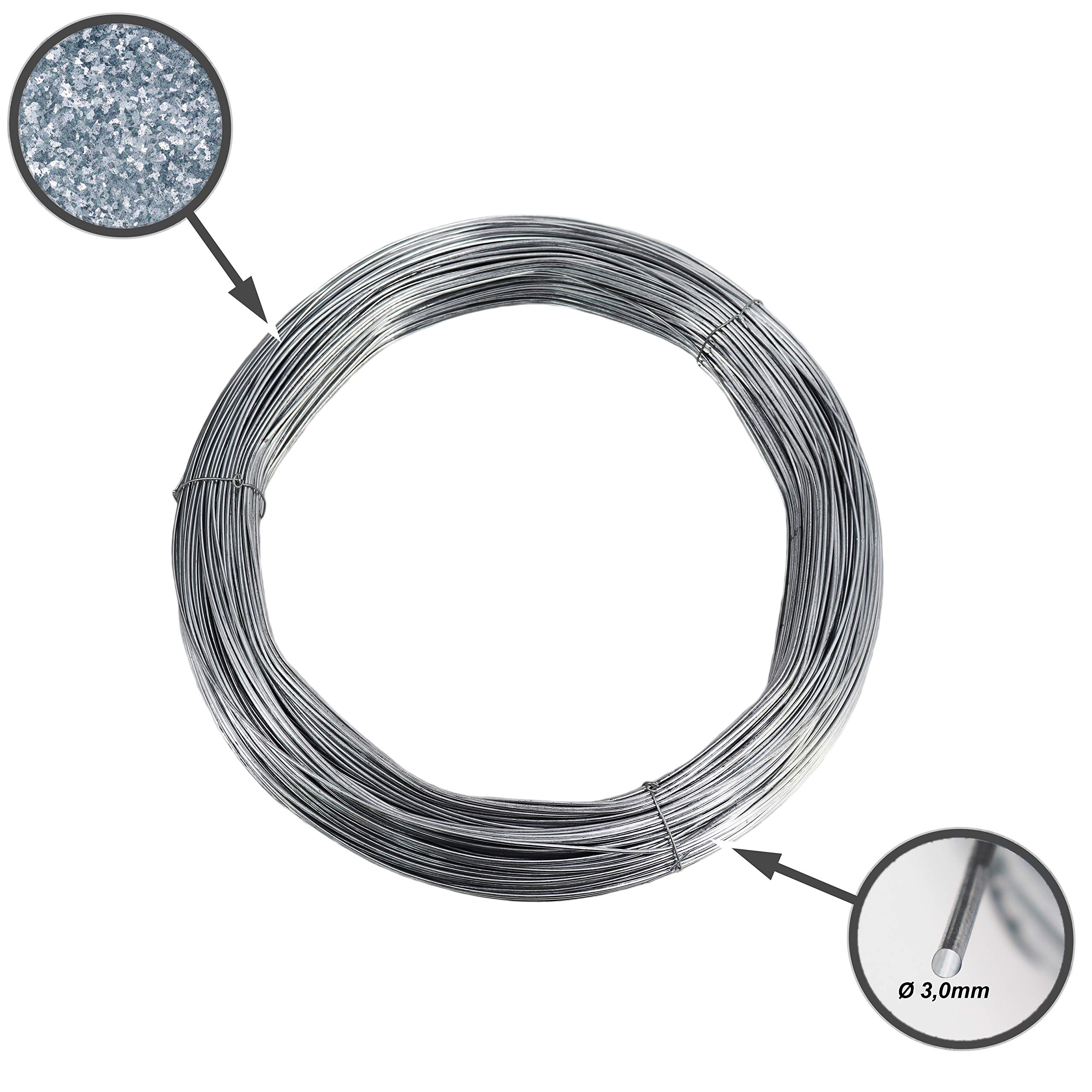 aquagart-spanndraht-3-0-mm-verzinkt-375-m-f-r-wild-weide-und-maschendrahtzaun image 2