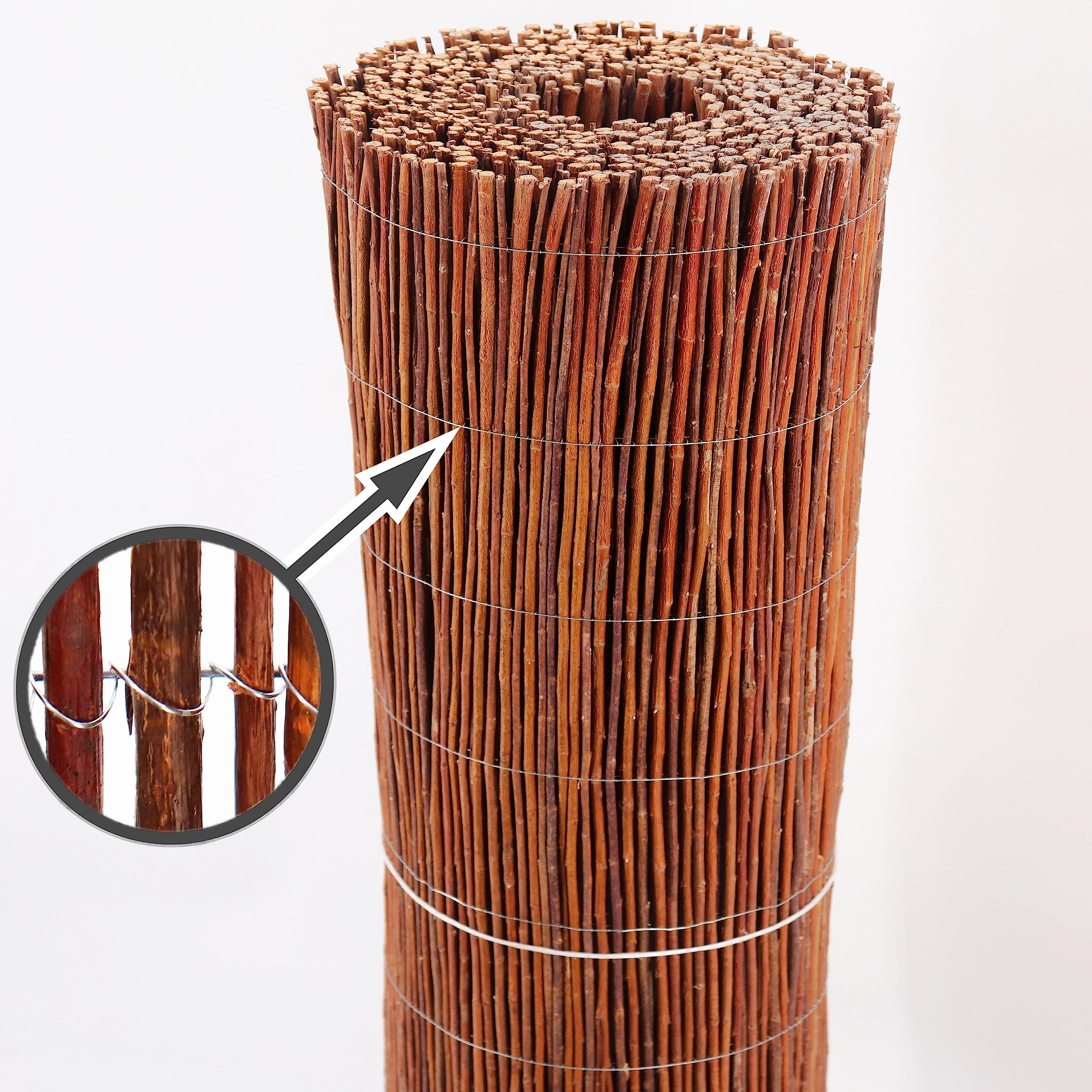 aquagart-weidenmatte-5-m-x-150-cm-sichtschutzmatte-aus-weide-mit-drahtumspannung image 2